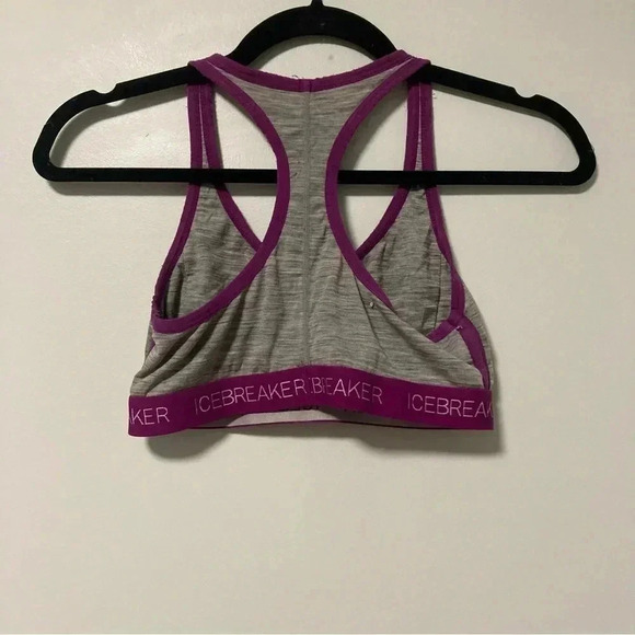Icebreaker grey purple merino wool bra size XS - Picture 2 of 2